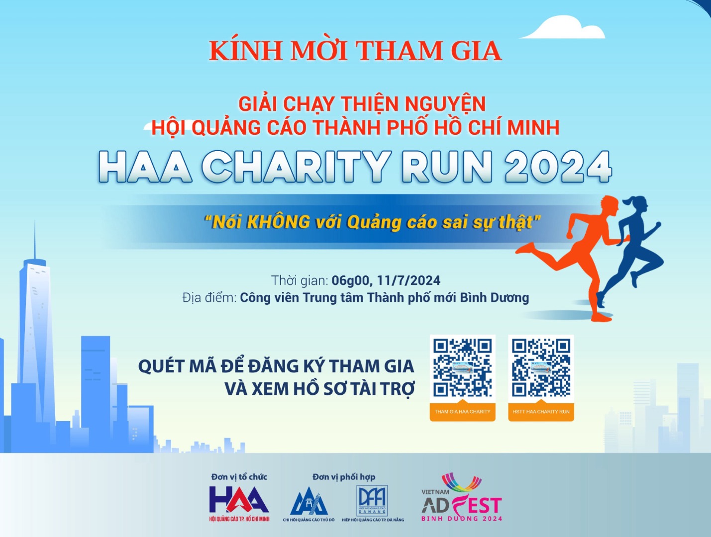 Mời tham gia “Giải chạy thiện nguyện HAA CHARITY RUN 2024: NÓI KHÔNG VỚI QUẢNG CÁO SAI SỰ THẬT”