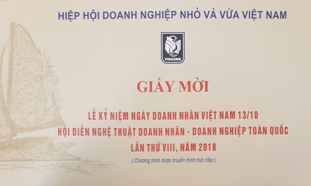 Thư mời hội viên VAA tham dự sự kiện do Hiệp hội Doanh nghiệp vừa và nhỏ tổ chức
