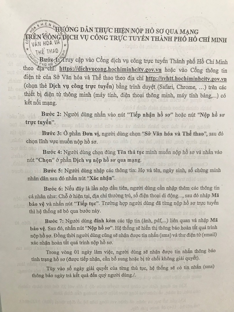 Hướng dẫn nộp hồ sơ quảng cáo qua mạng trên cổng dịch vụ công trực tuyến thành phố Hồ Chí Minh